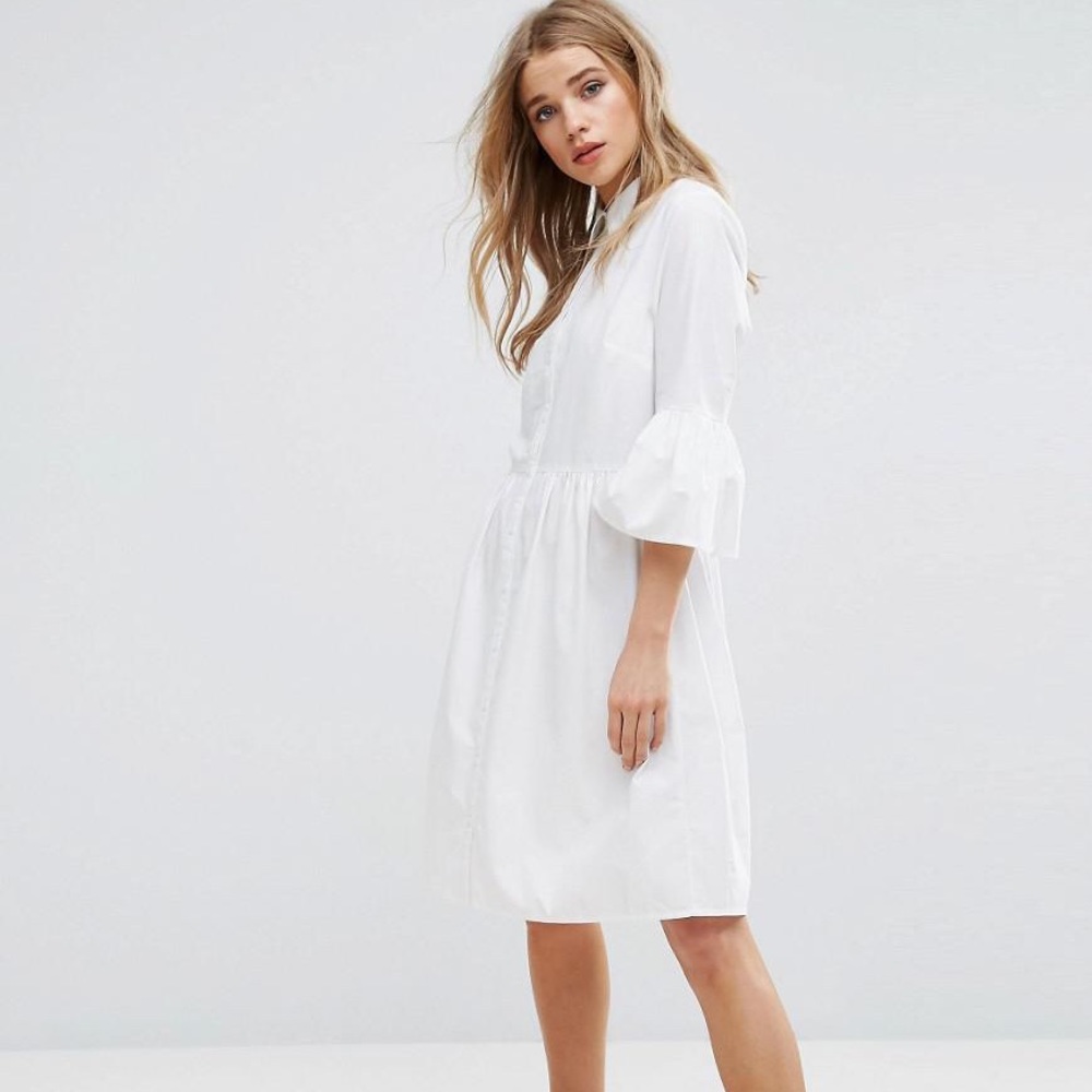Asos Flute Sleeve Shirtdress